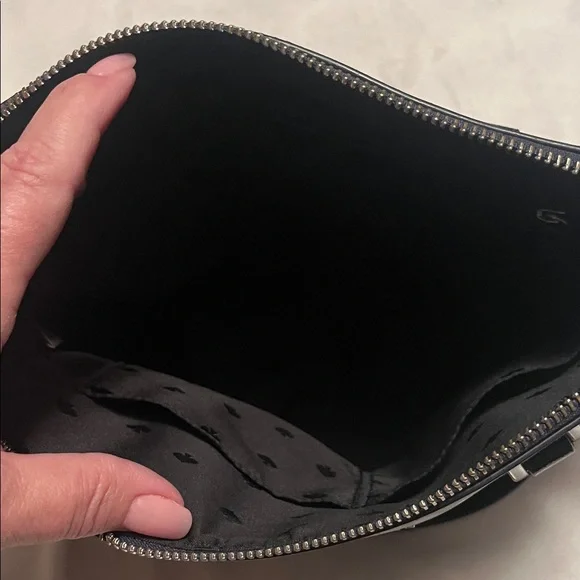 kate spade Black Dot Print Dome Satchel with Metallic Accents Measures 12x9x5 - Picture 2 of 3